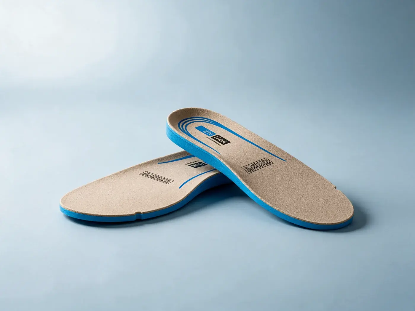 Plantillas de confort beige con base azul